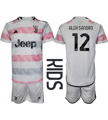 Juventus Alex Sandro #12 Replika Babytøj Udebanesæt Børn 2023-24 Kortærmet (+ Korte bukser)